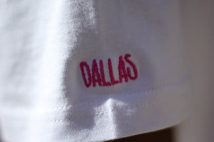 Dallas sleeve detail white t-shirt