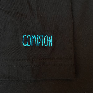 Compton Black T-Shirt Sleeve detail 