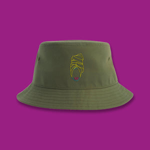 Dallas olive bucket hat - front view