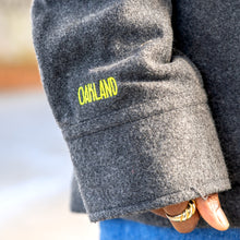 Load image into Gallery viewer, Oakland dark heather grey jacket sleeve detail
