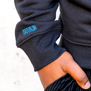 Brooklyn black sweatshirt sleeve detail