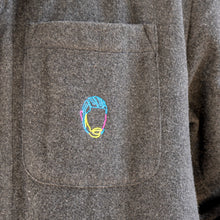 Load image into Gallery viewer, Compton dark heather grey jacket embroidered detail
