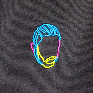 Brooklyn black sweatshirt embroidered detail