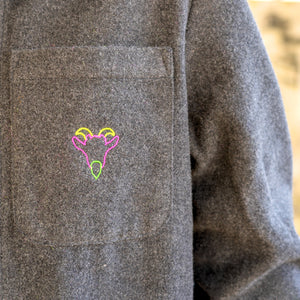 GOAT dark heather grey jacket embroidered detail