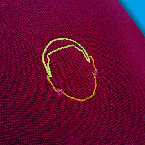 Detroit bordeaux sweatshirt embroidered detail